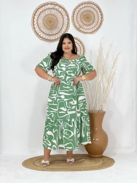 Vestido Longo Evangélico em Duna 🌸